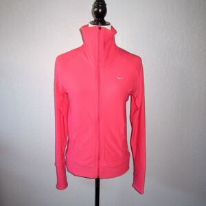 Nike high neck foldover full zip jacket hot pink